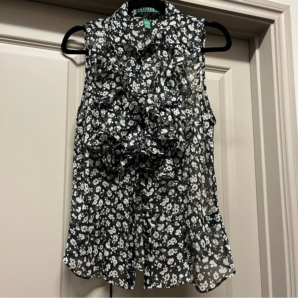Lauren Ralph Lauren Ruffled Sleeveless Blouse